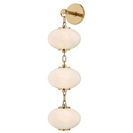 Nephele Tall Wall Light - Vintage Polished Brass / Cloud