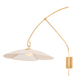 Asami Plug-In Wall Light - Vintage Gold Leaf / Natural