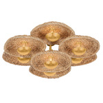 Colline Semi Flush Ceiling Light - Vintage Gold Leaf / Seagrass
