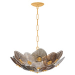 Rubellite Chandelier - Vintage Gold Leaf / Piastra