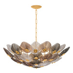 Rubellite Chandelier - Vintage Gold Leaf / Piastra