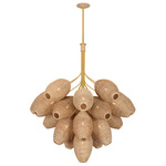 Karpathos Chandelier - Vintage Gold Leaf / Rattan
