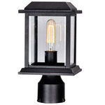 Blackbridge Outdoor Post Light - Black / Clear