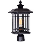 Blackburn Outdoor Post Light - Black / Clear Seedy