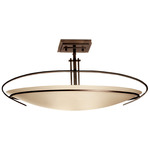 Mackintosh Oval Semi Flush Ceiling Light - Bronze / Opal