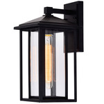 Crawford Outdoor Wall Sconce - Black / Clear
