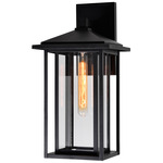 Crawford Outdoor Wall Sconce - Black / Clear