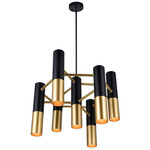Anem Chandelier - Matte Black / Satin Gold / Satin Gold