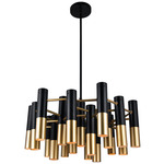 Anem Chandelier - Matte Black / Satin Gold / Satin Gold