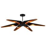 Amar Chandelier - Matte Black / Gold