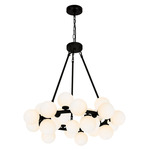 Arya Chandelier - Black / Frosted