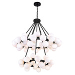 Arya 2-Tier Chandelier - Black / Frosted