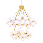 Arya 2-Tier Chandelier - Satin Gold / Frosted