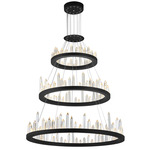 Juliette 3-Tier Chandelier - Black / Crystal