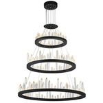 Juliette 3-Tier Chandelier - Black / Crystal