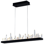 Juliette Linear Chandelier - Black / Crystal