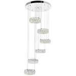 Madeline 6-Ring Chandelier - Chrome / Crystal
