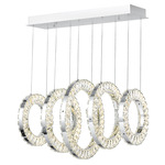 Celina Linear Ring Chandelier - Chrome / Crystal