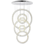Celina 6-Ring Chandelier - Chrome / Crystal