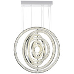 Celina Round Chandelier - Chrome / Crystal