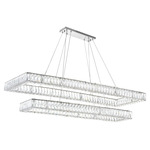 Felicity 2-Tier Linear Chandelier - Chrome / Crystal
