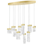 Carolina Linear Chandelier - Gold Leaf / Clear