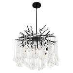 Anita 6-Light Chandelier - Black / Crystal