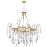 Anita Circular Chandelier - Gold Leaf / Crystal