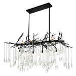 Anita Linear Chandelier - Black / Crystal