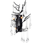 Anita 3-Light Wall Sconce - Black / Crystal
