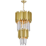 Deco Pendant - Medallion Gold / Crystal