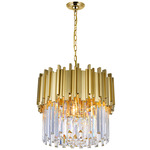 Deco Drum Chandelier - Medallion Gold / Crystal