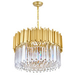 Deco Drum Chandelier - Medallion Gold / Crystal