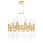 Orgue Chandelier - Satin Gold / Clear