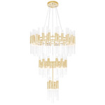 Orgue 3-Tier Chandelier - Satin Gold / Clear
