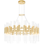 Orgue Chandelier - Satin Gold / Clear