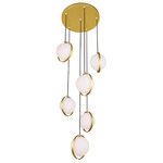 Da Vinci Multi-Light Pendant - Medallion Gold / Frosted