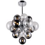 Pallocino Chandelier - Chrome / Clear / Smoke