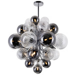 Pallocino Chandelier - Chrome / Clear / Smoke