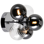 Pallocino Wall Sconce - Chrome / Clear / Smoke