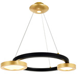 Deux Lunes Chandelier - Sun Gold / Black / Black