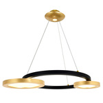 Deux Lunes Chandelier - Sun Gold / Black / Black