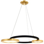 Deux Lunes Chandelier - Sun Gold / Black / Black