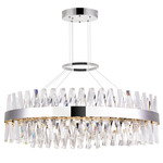 Glace Oval Chandelier - Chrome / Crystal
