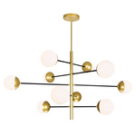 Compass Chandelier - Medallion Gold / White