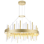 Millipede Chandelier - Satin Gold / Clear
