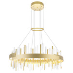 Millipede Chandelier - Satin Gold / Clear