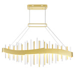 Millipede Linear Chandelier - Satin Gold / Clear