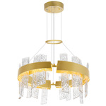 Guadiana Chandelier - Satin Gold / Artisanal Glass
