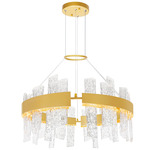 Guadiana Chandelier - Satin Gold / Artisanal Glass